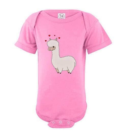 t-shirt: Alpaca Love Infant Fine Jersey Bodysuit Onesie Pink NB 