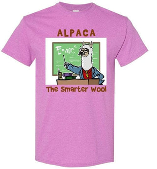 t-shirt: Alpaca The Smarter Wool Gildan Short-Sleeve Heather Radiant Orchid S 