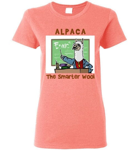 t-shirt: Alpaca The Smarter Wool Ladies Short-Sleeve Coral Silk S 
