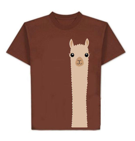 t-shirt: Alpaca Watching Fun Small CoffeeBrown 
