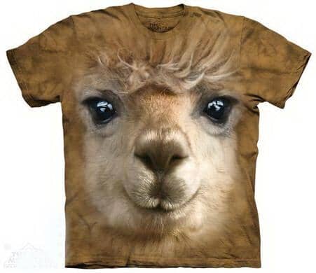 t-shirt: Big Alpaca Face - Kids - Purely Alpaca