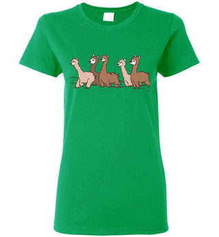 t-shirt: Curious Alpacas Gildan Ladies Short-Sleeve Shirts & Tops Irish Green S 