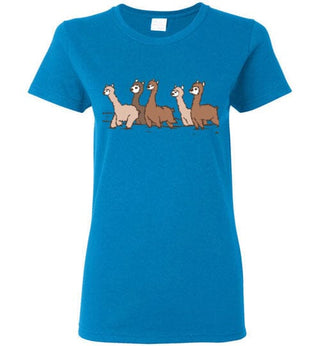 t-shirt: Curious Alpacas Gildan Ladies Short-Sleeve Shirts & Tops Sapphire S 