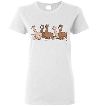 t-shirt: Curious Alpacas Gildan Ladies Short-Sleeve - Choice Alpaca Products-TS.102494109