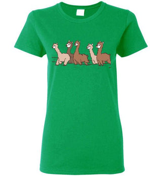 t-shirt: Curious Alpacas Gildan Ladies Short-Sleeve - Choice Alpaca Products-TS.102494121