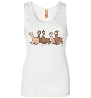 TS.102494177-t-shirt: Curious Alpacas Next Level Womens Jersey Tank