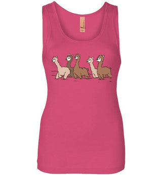 TS.102494187-t-shirt: Curious Alpacas Next Level Womens Jersey Tank