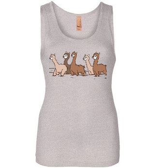 TS.102494192-t-shirt: Curious Alpacas Next Level Womens Jersey Tank