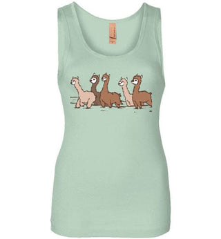 TS.102494197-t-shirt: Curious Alpacas Next Level Womens Jersey Tank