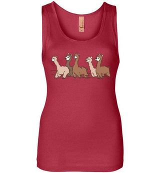 TS.102494202-t-shirt: Curious Alpacas Next Level Womens Jersey Tank