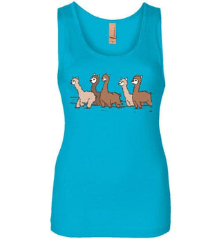 TS.102494207-t-shirt: Curious Alpacas Next Level Womens Jersey Tank