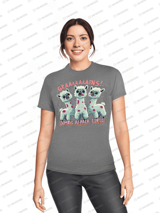 TS.104553559-t-shirt: Halloween GRAINS Zombie Alpaca-lypse Gildan Short-Sleeve T-Shirt