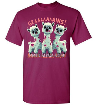 TS.104553572-t-shirt: Halloween GRAINS Zombie Alpaca-lypse Gildan Short-Sleeve T-Shirt