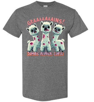 TS.104553578-t-shirt: Halloween GRAINS Zombie Alpaca-lypse Gildan Short-Sleeve T-Shirt
