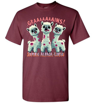 TS.104553613-t-shirt: Halloween GRAINS Zombie Alpaca-lypse Gildan Short-Sleeve T-Shirt