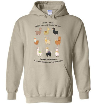 t-shirt: I Want Alpacas to Like Me Gildan Heavy Blend Hoodie Sand S 