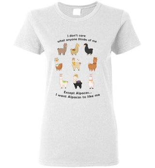 TS.101354971-t-shirt: I Want Alpacas to Like Me Gildan Ladies Short-Sleve