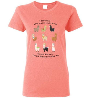 TS.101354983-t-shirt: I Want Alpacas to Like Me Gildan Ladies Short-Sleve