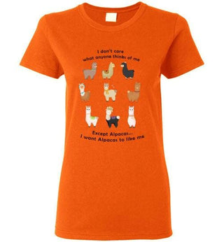 TS.101355012-t-shirt: I Want Alpacas to Like Me Gildan Ladies Short-Sleve