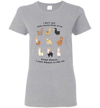 TS.101355030-t-shirt: I Want Alpacas to Like Me Gildan Ladies Short-Sleve