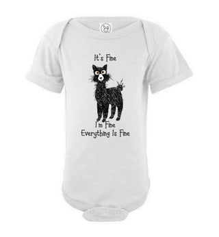 t-shirt: I'm Fine Alpaca Infant Fine Jersey Bodysuit Onesie - Choice Alpaca Products-TS.102489430