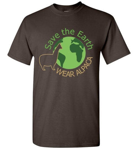 t-shirt: Save the Earth Wear Alpaca Gildan Short-Sleeve Shirts & Tops Dark Chocolate S 