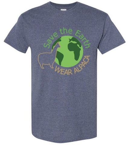 t-shirt: Save the Earth Wear Alpaca Gildan Short-Sleeve Shirts & Tops Heather Navy S 