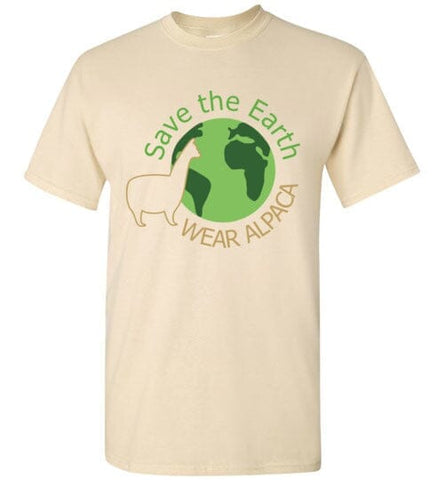 t-shirt: Save the Earth Wear Alpaca Gildan Short-Sleeve Shirts & Tops Natural S 