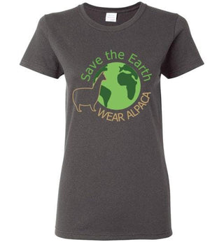 TS.84710978-t-shirt: Save the Earth Wear Alpaca - Ladies Cut