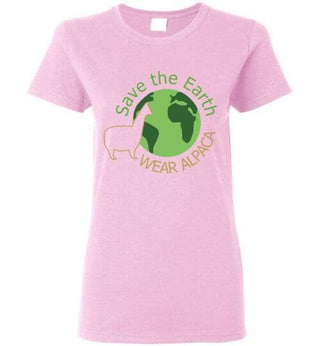 TS.84710990-t-shirt: Save the Earth Wear Alpaca - Ladies Cut