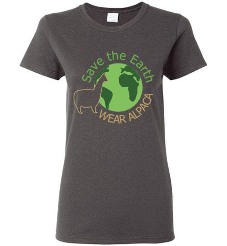 t-shirt: Save the Earth Wear Alpaca Ladies Short-Sleeve Shirts & Tops Charcoal S 
