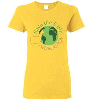 t-shirt: Save the Earth Wear Alpaca Ladies Short-Sleeve - Choice Alpaca Products-TS.103593317