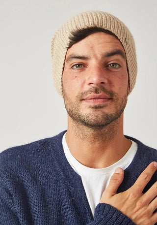 pb001-beige-Textured Alpaca Beanie Hat