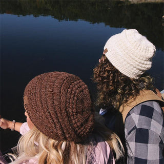Textured Alpaca Slouch Beanie - Choice Alpaca Products-NEAFP-textured-brown