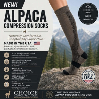 USA Made Alpaca Compression Socks - Choice Alpaca Products-CAP_comp-Std-S