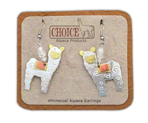 Whimsical Alpaca Earrings FUN Earrings 