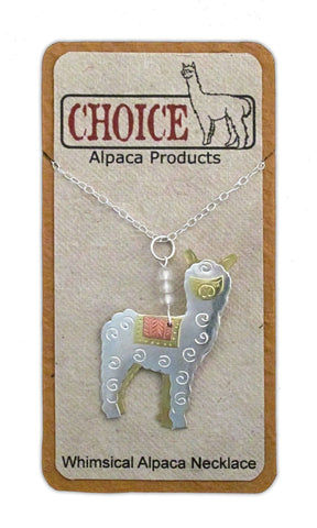 Whimsical Alpaca Necklace FUN Necklace 