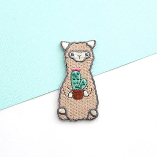 ww_alpaca_cactus_patch-Wild Whimsy Alpaca Cactus Iron-on Patch