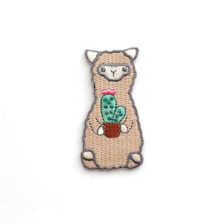 ww_alpaca_cactus_patch-Wild Whimsy Alpaca Cactus Iron-on Patch