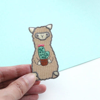 ww_alpaca_cactus_patch-Wild Whimsy Alpaca Cactus Iron-on Patch