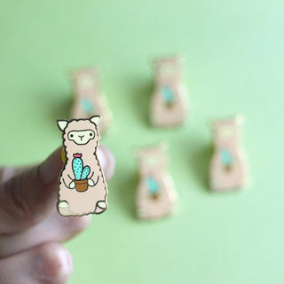 ww_alpaca_cactus_pin-Wild Whimsy Alpaca Cactus Pin