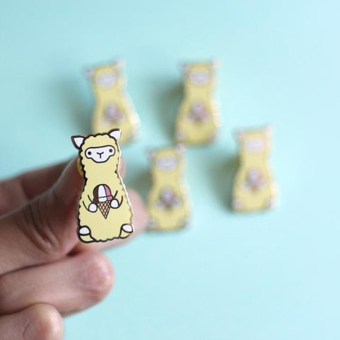 Wild Whimsy Alpaca Ice Cream Pin - Purely Alpaca