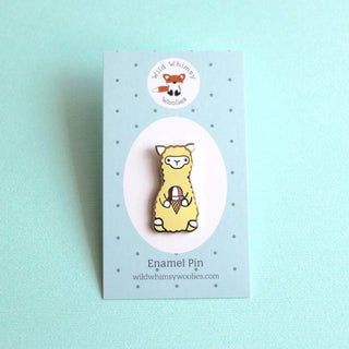 ww_alpaca_icecream_pin-Wild Whimsy Alpaca Ice Cream Pin